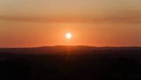 Sonnenuntergang in unserer Unterkunft Olympe du Bemaraha
