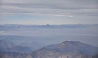 Sehr markant in der Mitte Mont Viso (3841 m), Dahinter etliche 3000 und 4000er