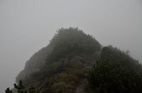 Aufstieg bei Regen, Nebel und Wind